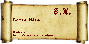 Bőcze Máté névjegykártya